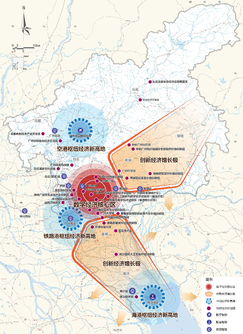 "一核引领,两极带动,三港辐射,多点支撑"产业功能布局