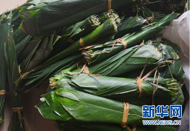 尚未煮过的青粽叶