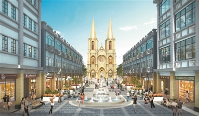 珠水丝路文化长廊一景。（效果图）