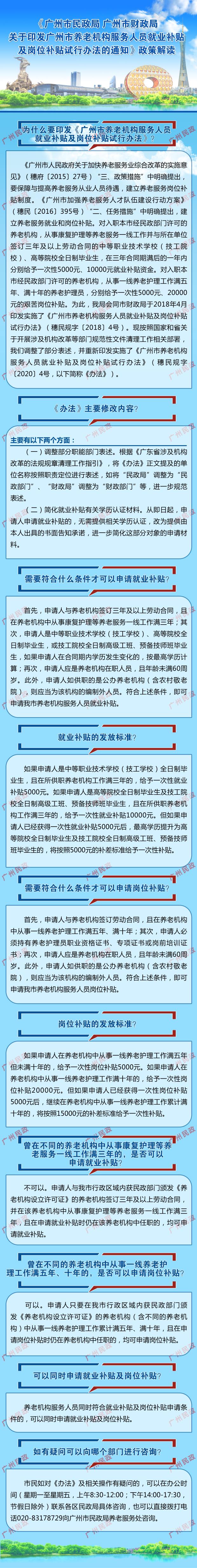 一图读懂：《广州市民政局 广州市财政局关于印发广州市养老机构服务人员就业补贴及岗位补贴试行办法的通知》.jpg