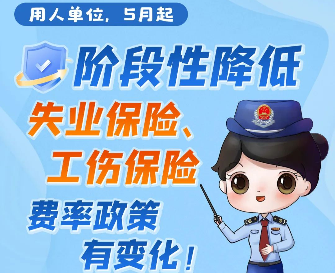 @用人单位，5月起阶段性降低失业保险、工伤保险费率政策有变化！