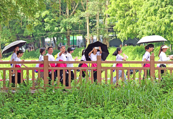 参赛者一边徒步一边欣赏沿途美景.jpg