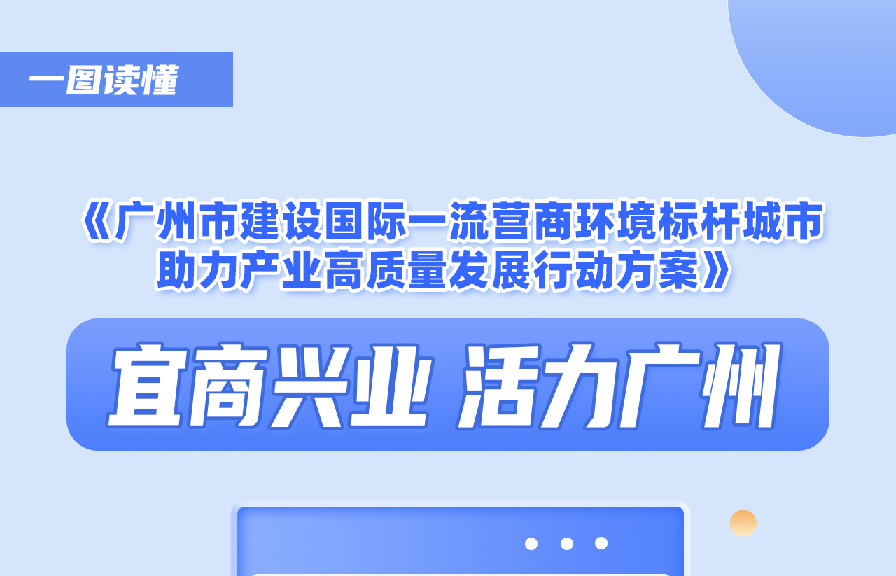 【一图读懂】《广州市建设国际一流营商环境标杆城市助力产业高质量发展行动方案》政策解读