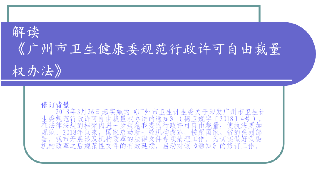 【一图读懂】《广州市卫生健康委规范行政许可自由裁量权办法》的解读