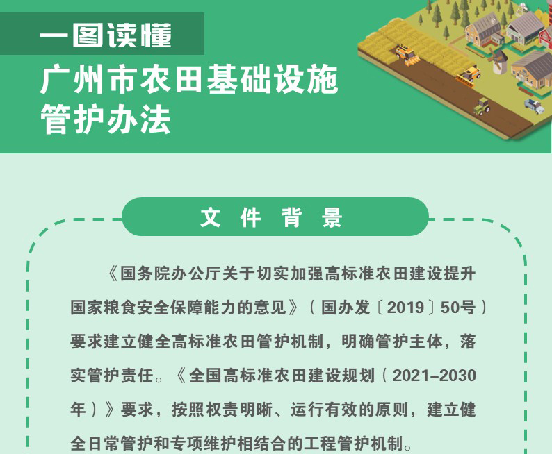 【一图读懂】《广州市农业农村局关于印发广州市农田基础设施管护办法的通知》
