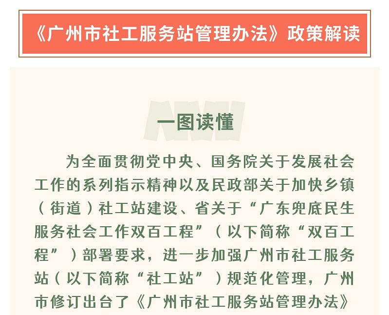 【一图读懂】《广州市社工服务站管理办法》