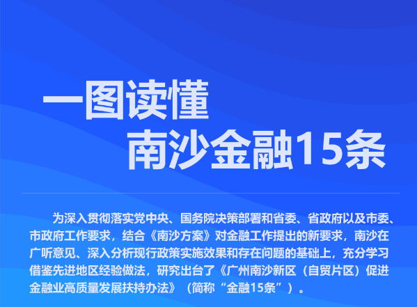 【一图读懂】关于《广州南沙新区（自贸片区）促进金融业高质量发展扶持办法》的政策解读