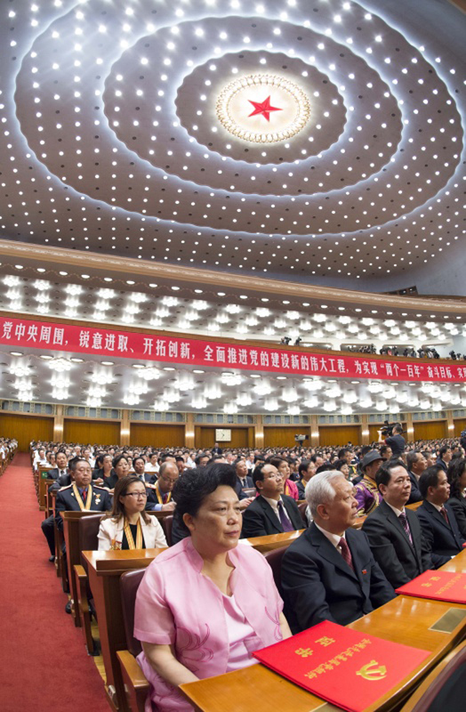 7月1日，庆祝中国共产党成立95周年大会在北京人民大会堂隆重举行。新华社记者 王晔 摄